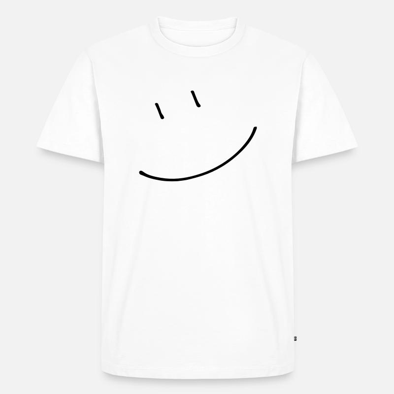 Smiley lachen (dh) - Männer Premium Bio T-Shirt - Weiß