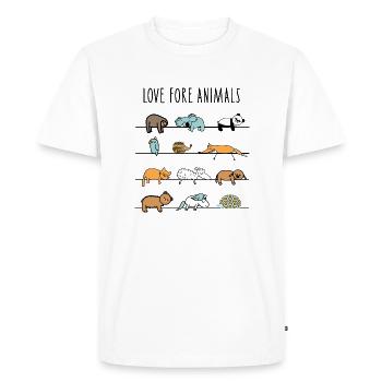 Funny lazy animals sleep (b) - Men's Premium Organic T-Shirt - white - Front - Nico (187cm)