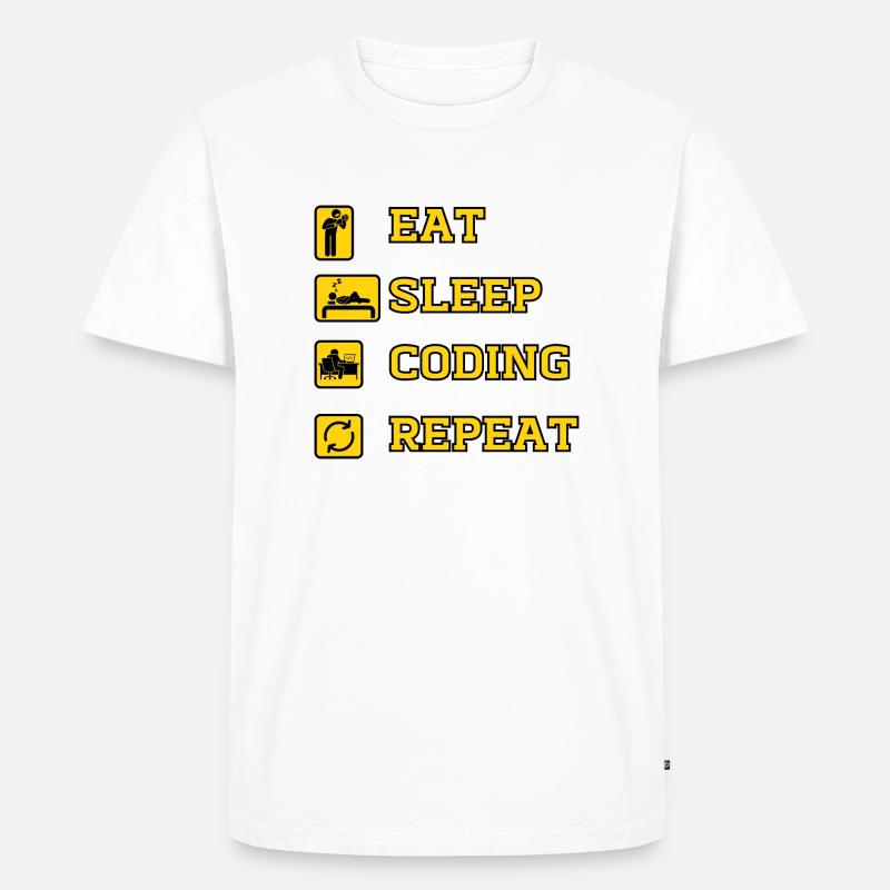 Eat Coding Repeat - T-shirt Premium bio Homme - blanc