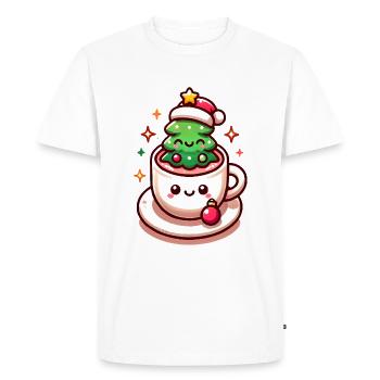 Arbre festif au design de chocolat chaud - T-shirt Premium bio Homme - blanc - Devant - Nico (187cm)