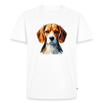 Beagle Portrait Geometry Art Dog Face - Men's Premium Organic T-Shirt - white - Front - Nico (187cm)