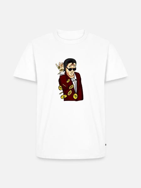 Satoshi Coin Drop –Bitcoin Crypto - Men's Premium Organic T-Shirt - white