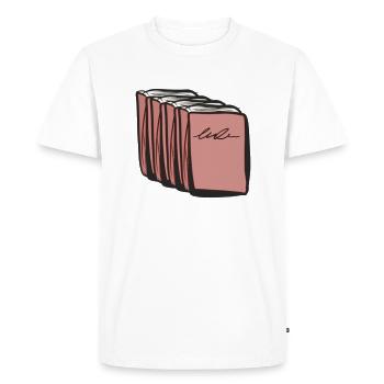 Les livres lisent le symbole rouge - T-shirt Premium bio Homme - blanc - Devant - Nico (187cm)