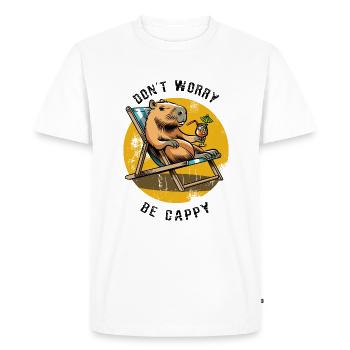 Don't worry be Cappy - Capybara - Holiday - Men's Premium Organic T-Shirt - white - Front - Nico (187cm)