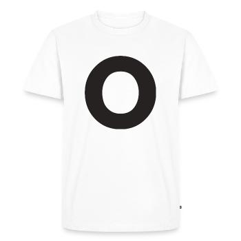 O - Men's Premium Organic T-Shirt - white - Front - Nico (187cm)