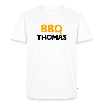 Thomas BBQ Master - Men's Premium Organic T-Shirt - white - Front - Nico (187cm)