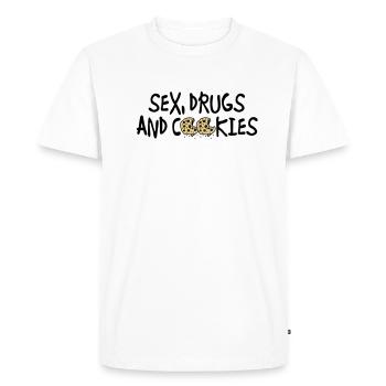 sex_drugs_and_cookies - T-shirt Premium bio Homme - blanc - Devant - Nico (187cm)