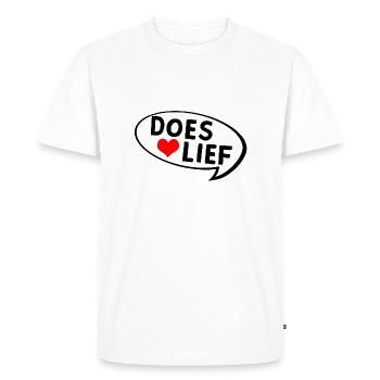 doeslief commentaire aimant avec cœur - T-shirt Premium bio Homme - blanc - Devant - Nico (187cm)