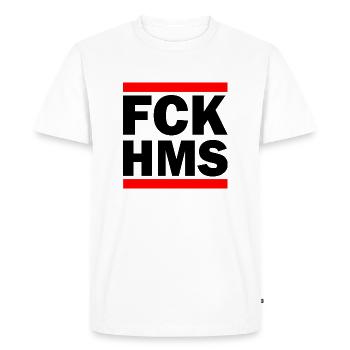 Fck hms - T-shirt Premium bio Homme - blanc - Devant - Nico (187cm)