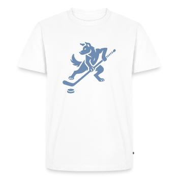 Husky Silhouette Hockey sur glace Design minimaliste - T-shirt Premium bio Homme - blanc - Devant - Nico (187cm)