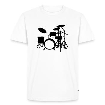 Drums - Men's Premium Organic T-Shirt - white - Front - Nico (187cm)
