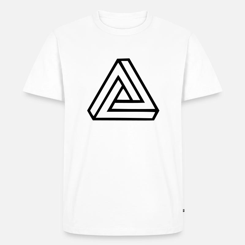 Triangle Visual Illusion - Men's Premium Organic T-Shirt - white