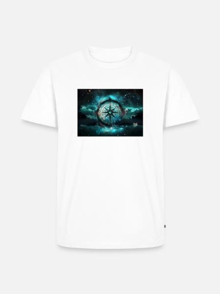 Nacht kompass - Männer Premium Bio T-Shirt - Weiß