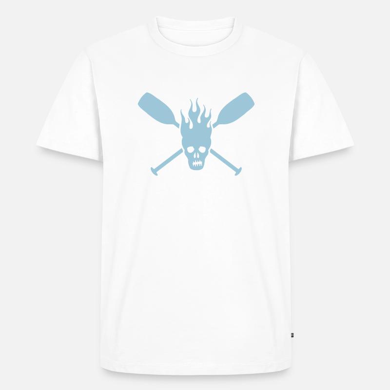 paddle skull - Männer Premium Bio T-Shirt - Weiß