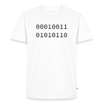 1986 Binary - Men's Premium Organic T-Shirt - white - Front - Nico (187cm)