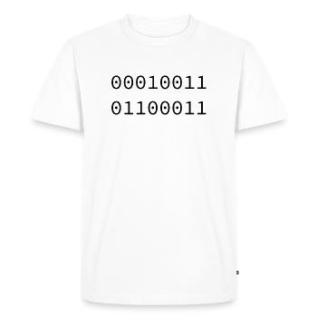 1999 Binary - Men's Premium Organic T-Shirt - white - Front - Nico (187cm)