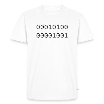 2009 Binary - Men's Premium Organic T-Shirt - white - Front - Nico (187cm)
