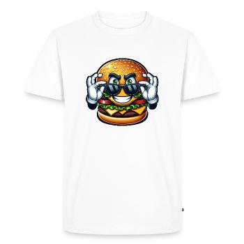 Cool burger Comic Amateur de restauration rapide - T-shirt Premium bio Homme - blanc - Devant - Nico (187cm)