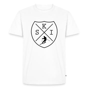 Ski ski sports d'hiver - T-shirt Premium bio Homme - blanc - Devant - Nico (187cm)
