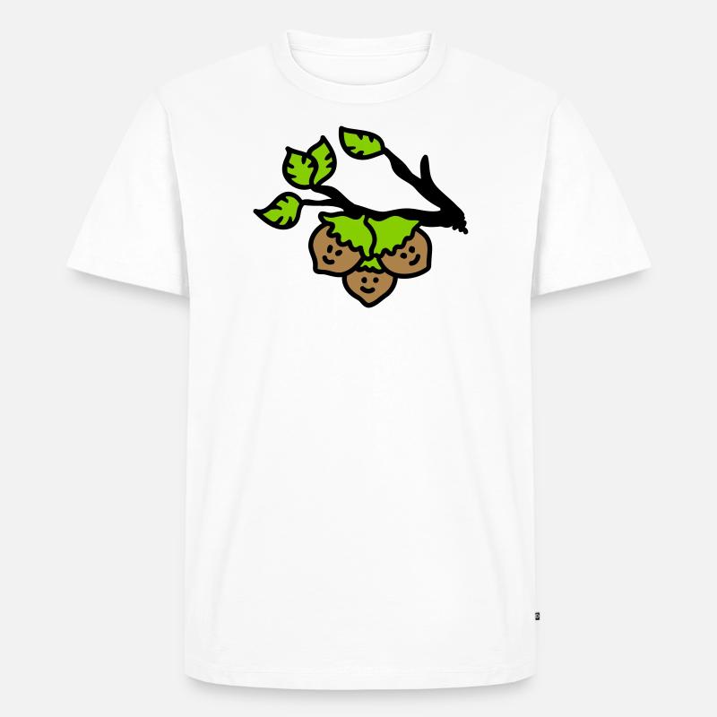 Drei Haselnüsse am Ast 3 - Männer Premium Bio T-Shirt - Weiß