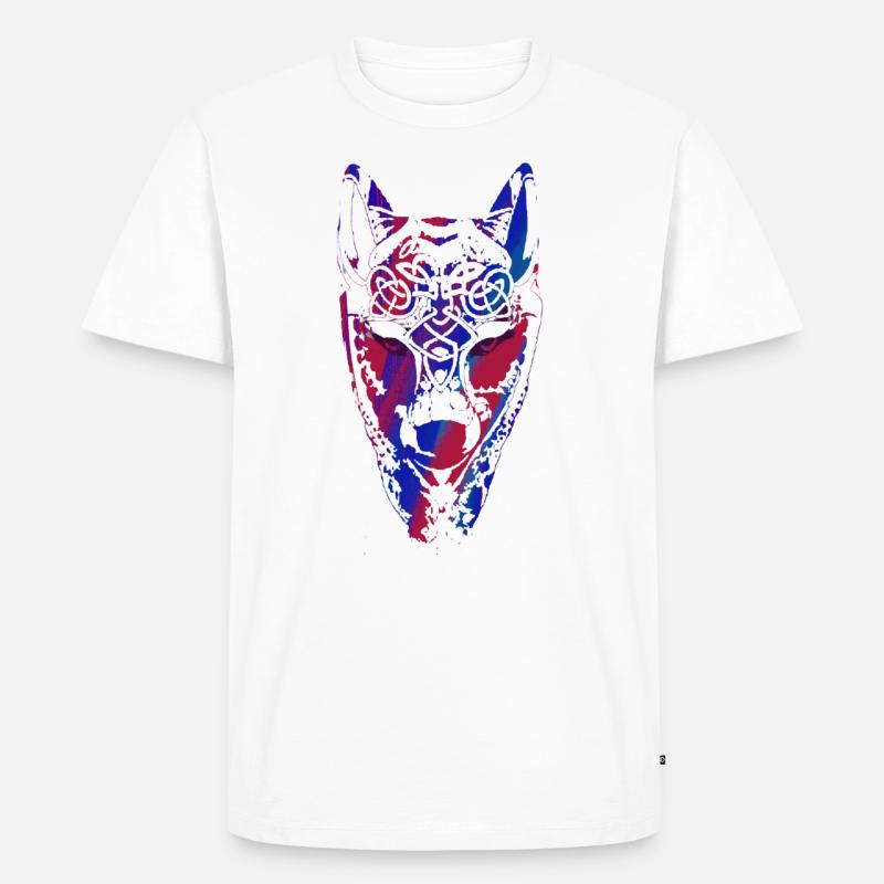 Wolf, Wikinger, germanen, asgard, midgard,valhalla - Männer Premium Bio T-Shirt - Weiß