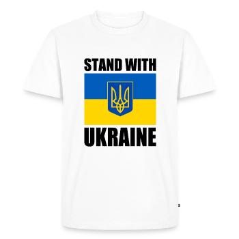 stand with ukraine - T-shirt Premium bio Homme - blanc - Devant - Nico (187cm)