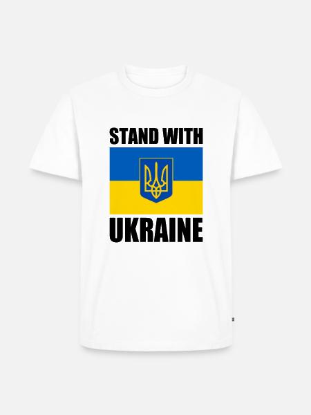 stand with ukraine - Men's Premium Organic T-Shirt - white