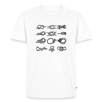 Nœud de voile - Palstek Schotstek Nœud de fou - T-shirt Premium bio Homme - blanc - Devant - Nico (187cm)