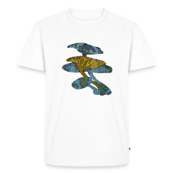 Champignons bleus et verts - T-shirt Premium bio Homme - blanc - Devant - Nico (187cm)