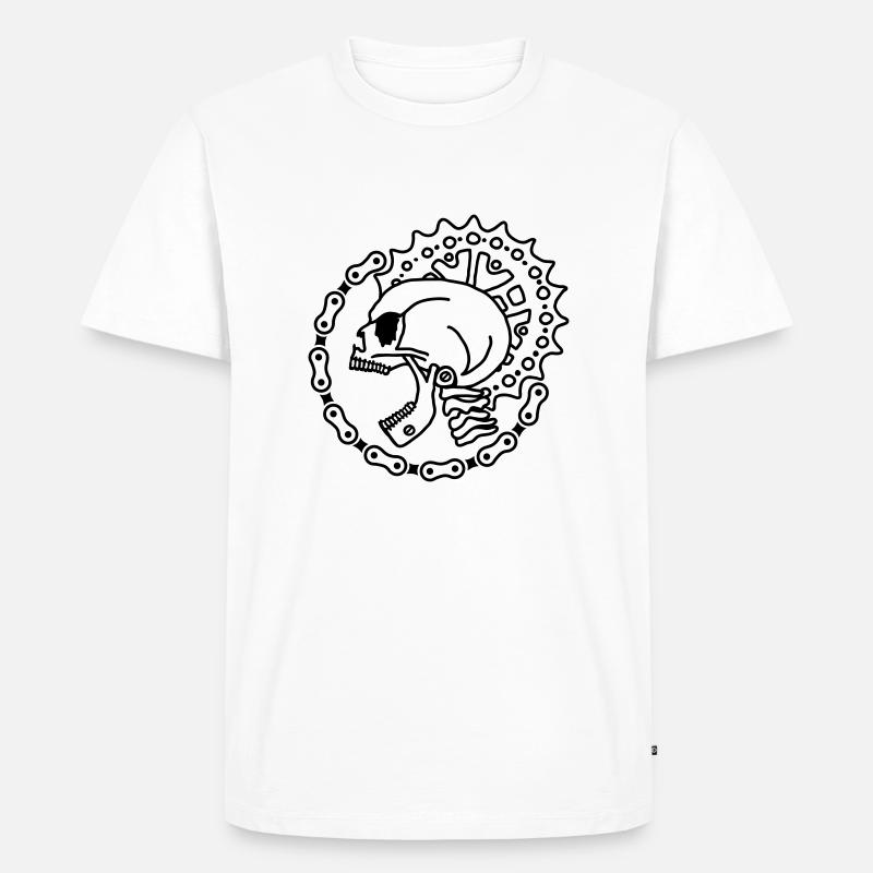 Skull Chain Punk - Black - Männer Premium Bio T-Shirt - Weiß