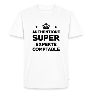 Expert Comptable / Comptabilité / Comptable / - T-shirt Premium bio Homme - blanc - Devant - Nico (187cm)