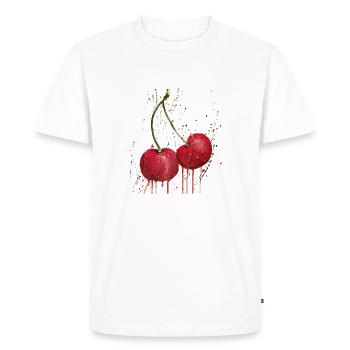 cherries - Men's Premium Organic T-Shirt - white - Front - Nico (187cm)
