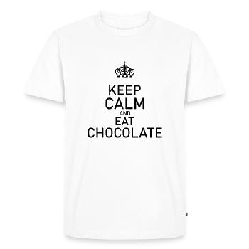 Eat Chocolate funny chocolate saying gift - Men's Premium Organic T-Shirt - white - Front - Nico (187cm)