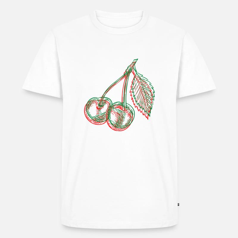 cherry - Männer Premium Bio T-Shirt - Weiß