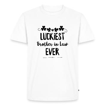Beau-frère le plus chanceux de tous les temps - T-shirt Premium bio Homme - blanc - Devant - Nico (187cm)