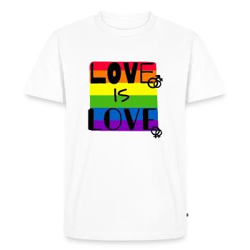 L’amour est amour - T-shirt Premium bio Homme - blanc - Devant - Nico (187cm)