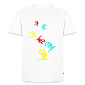 Mushrooms Symbol - Men's Premium Organic T-Shirt - white - Front - Nico (187cm)