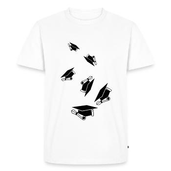 Casquette d’étudiant - T-shirt Premium bio Homme - blanc - Devant - Nico (187cm)
