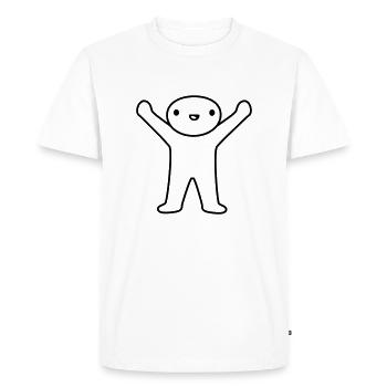 Concevoir un petit homme heureux - T-shirt Premium bio Homme - blanc - Devant - Nico (187cm)