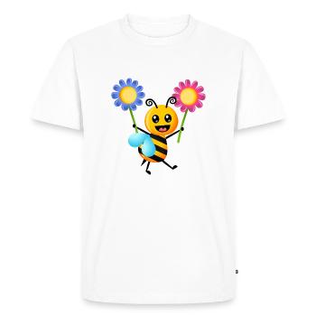 Cartoon Bumble Bee - Men's Premium Organic T-Shirt - white - Front - Nico (187cm)