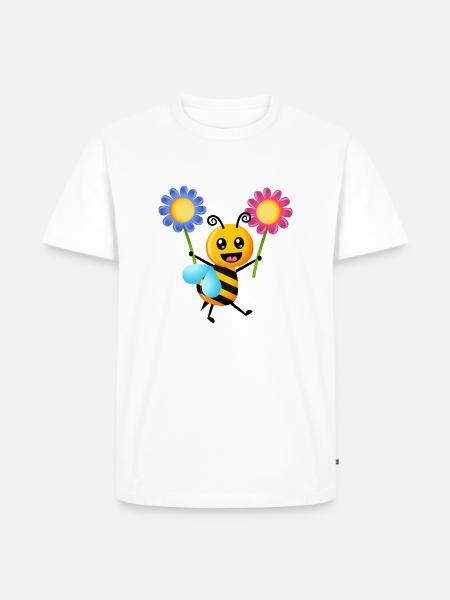 Cartoon Bumble Bee - Men's Premium Organic T-Shirt - white