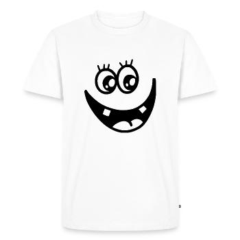 Silly Happy Face Doodle - Men's Premium Organic T-Shirt - white - Front - Nico (187cm)