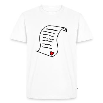 Bonne Saint-Valentin Lettre d’amour / Lettre d’amour #LOVE - T-shirt Premium bio Homme - blanc - Devant - Nico (187cm)