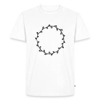 Floral Garland Flowers Hearts 24 Drawing Area 24 - Men's Premium Organic T-Shirt - white - Front - Nico (187cm)