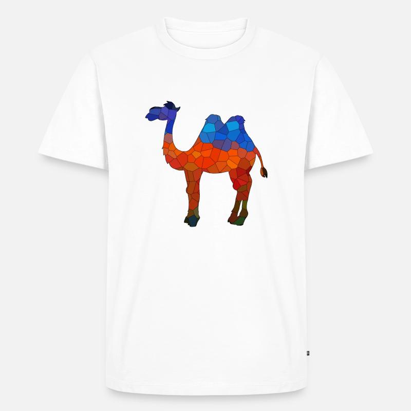 Kamel - Männer Premium Bio T-Shirt - Weiß