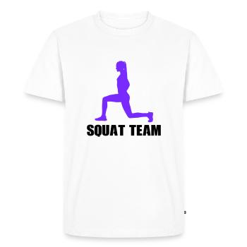Woman Squat Team - Men's Premium Organic T-Shirt - white - Front - Nico (187cm)