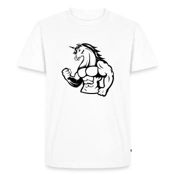 Licorne forte - T-shirt Premium bio Homme - blanc - Devant - Nico (187cm)