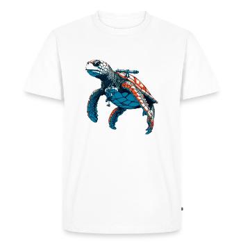 Turtle has diving as a hobby - Men's Premium Organic T-Shirt - white - Front - Nico (187cm)