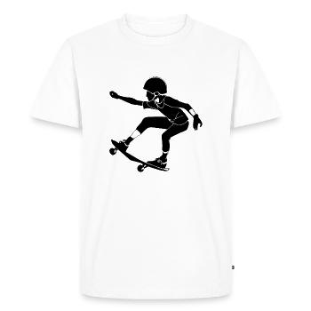 skateboard - T-shirt Premium bio Homme - blanc - Devant - Nico (187cm)