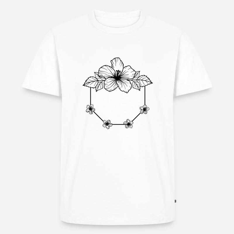 Hibiscus Boho Flower 2 - Männer Premium Bio T-Shirt - Weiß